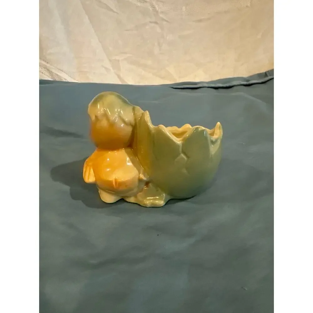 Vintage Shawnee Pottery Duckling and Cracked Egg Planter Mid Century USA Kitsch
